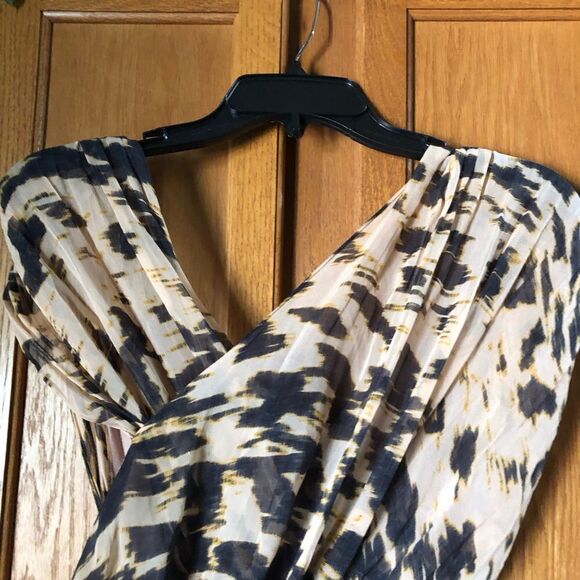 Anthropologie Tracy Reese Leopard Print Silk Ruched Mini Dress Mob Wife - 6 - Picture 4 of 12